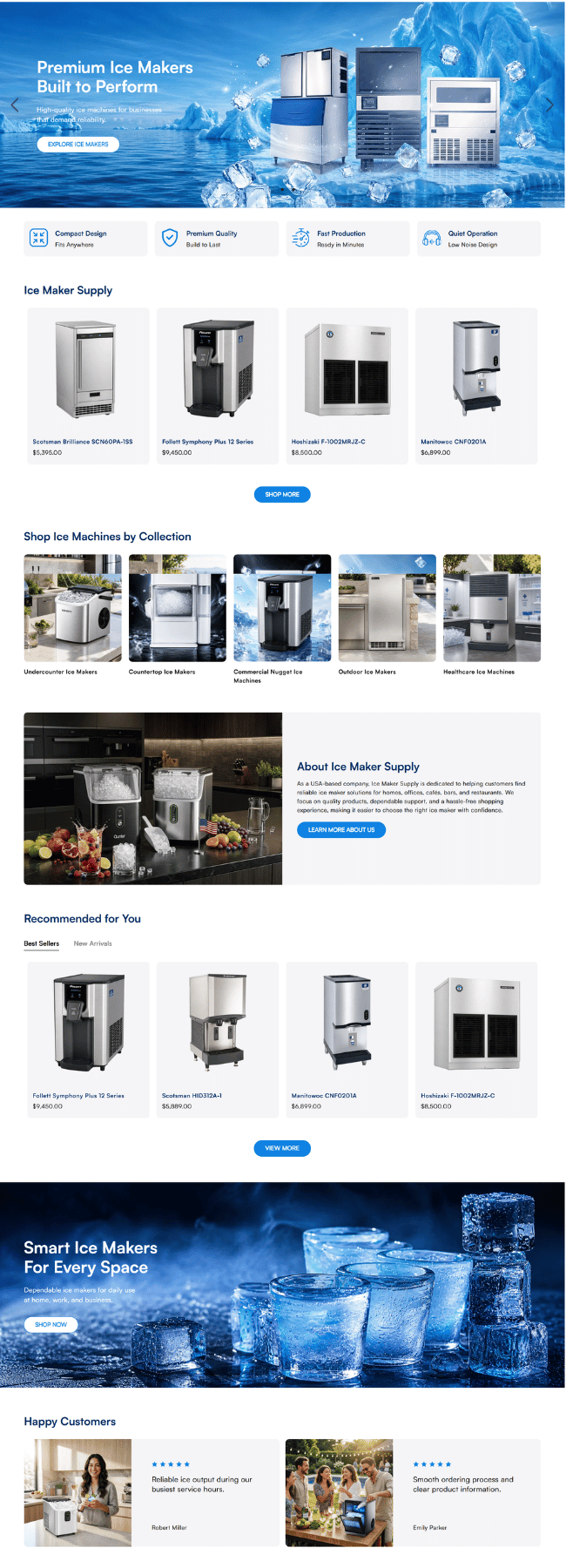 Shopify Store development- Ice Maker Supply